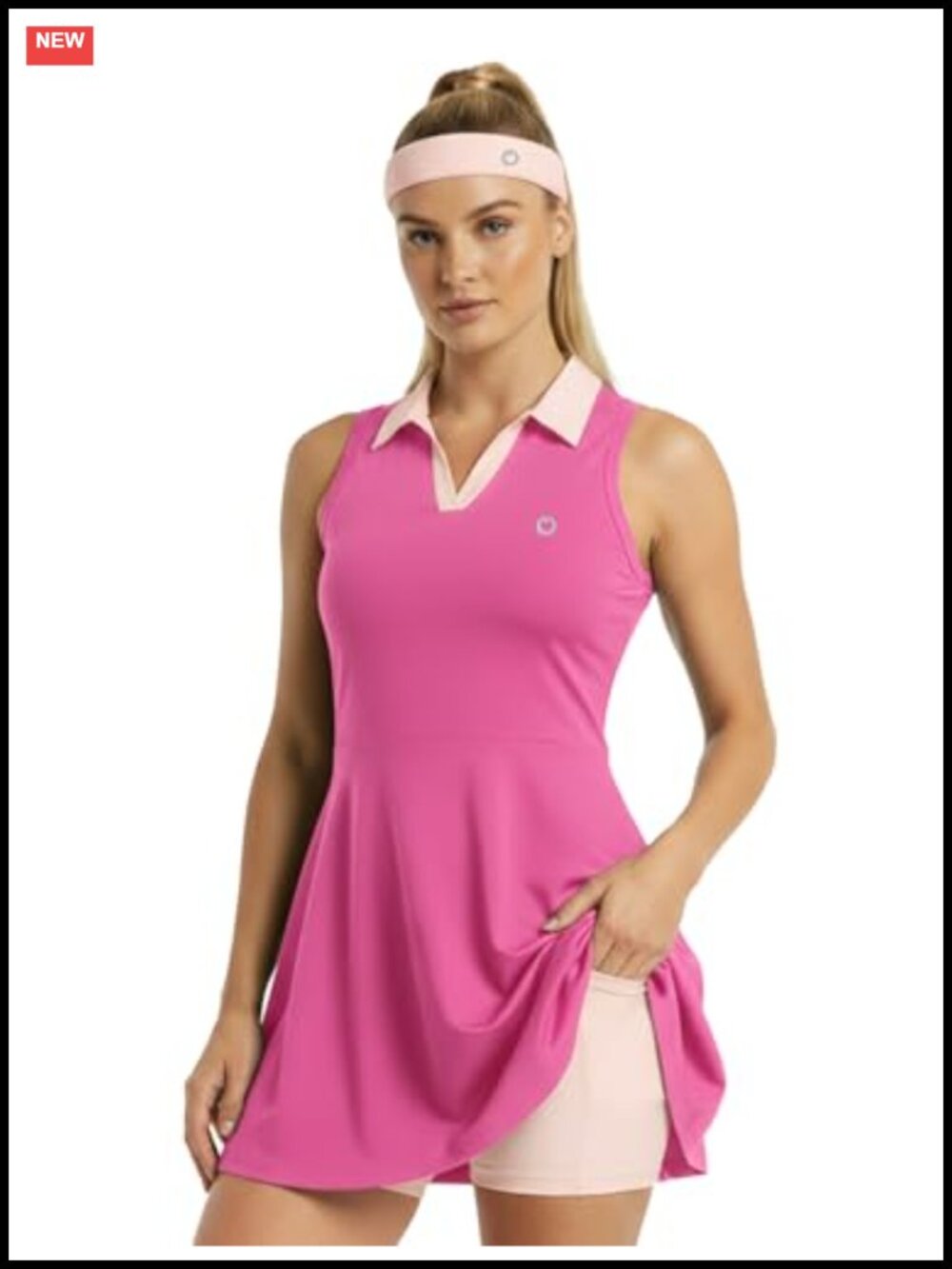 Girls Tennis Dress Set Athletic Summer Outfit with Shorts & Headband